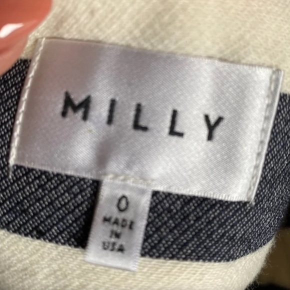 MILLY Deep V Cross Back Dress in Navy - Picture 5 of 5